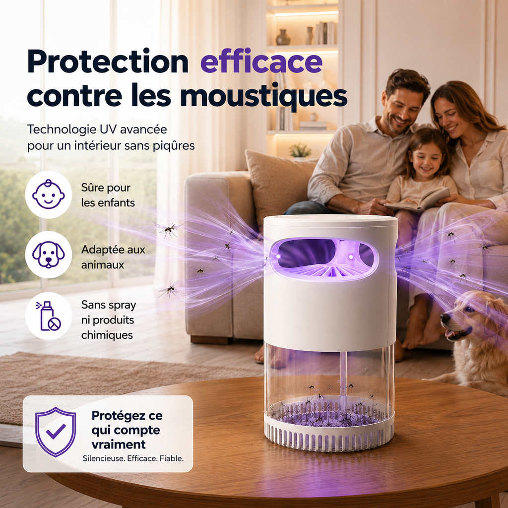 Lampe anti-moustiques silencieuse