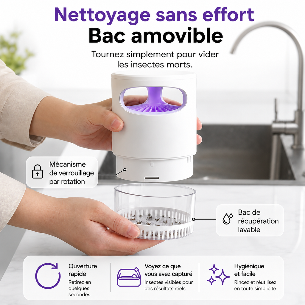 Lampe anti-moustiques silencieuse