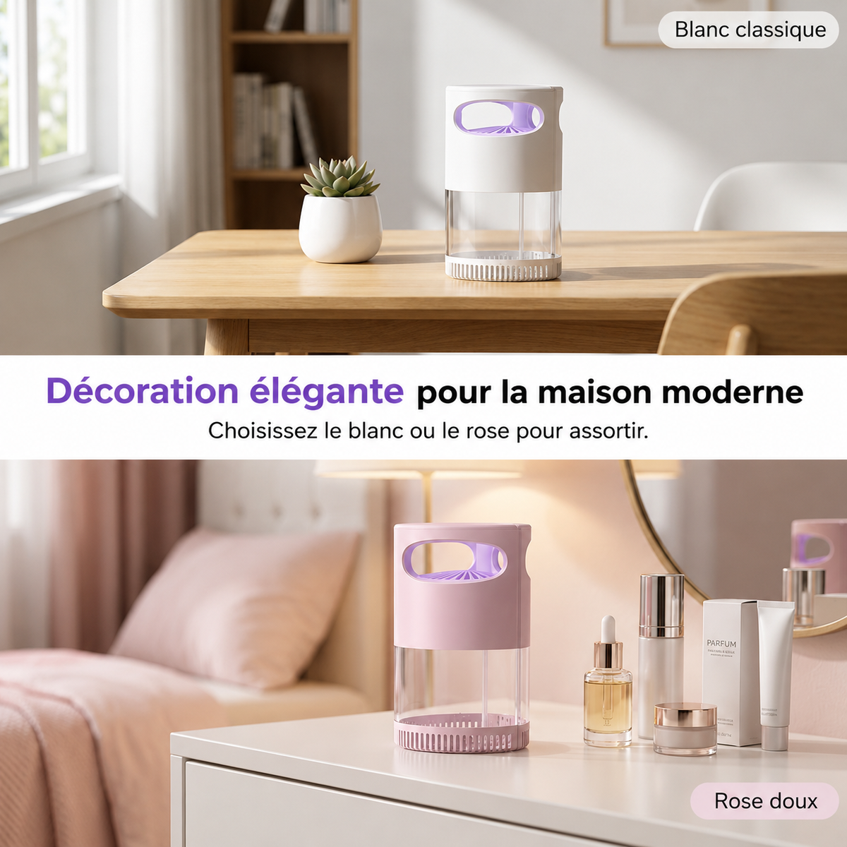 Lampe anti-moustiques silencieuse