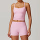 Women's Brushed Yoga Set with Padded Sports Bra & High Waisted Shorts Comfort Workout Outfit Matching Lounge Set